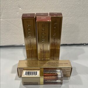 Stila Shimmer & Glow Liquid Eye Shadow Set set of 5 plus Beauty Boss Lip Gloss